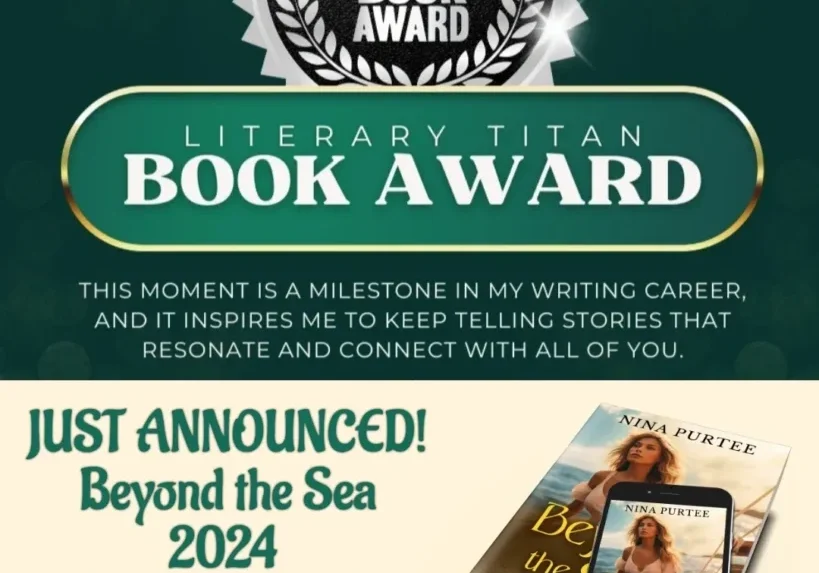 A poster with the words " literary titan book award ".